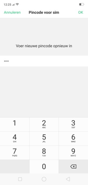 Bevestig uw nieuwe SIM-pincode en selecteer OK