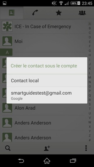 Sélectionnez votre compte