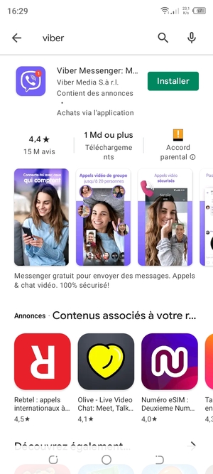 Sélectionnez l'appli