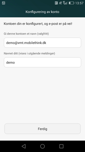 Gi kontoen din et navn, og skriv inn navnet ditt. Velg Ferdig