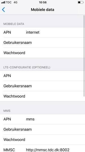 Voer internetgegevens in