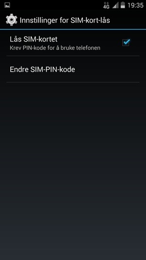 Velg Endre SIM-PIN-kode