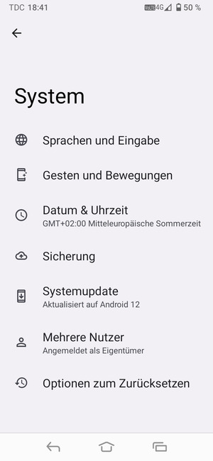Wählen Sie Systemupdate