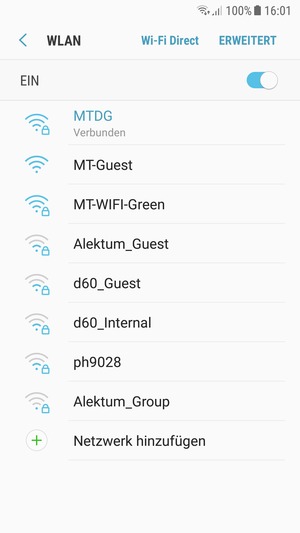 Sie sind nun mit dem WLAN-Netzwerk verbunden