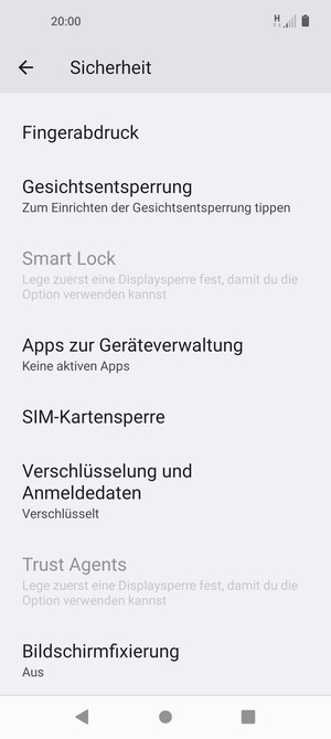 Scrollen Sie und wählen Sie SIM-Kartensperre