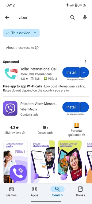 Select the app