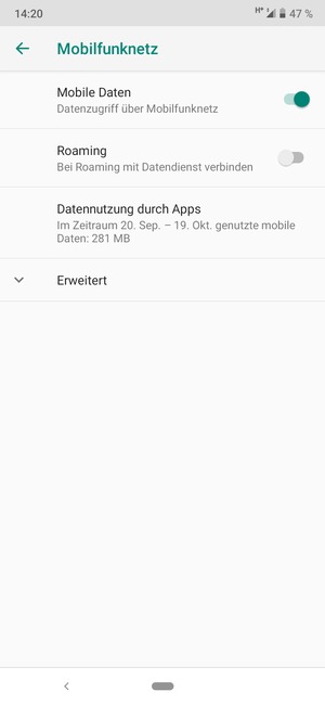 Um das Netzwerk zu wechseln, falls Probleme auftreten, wählen Sie Erweitert