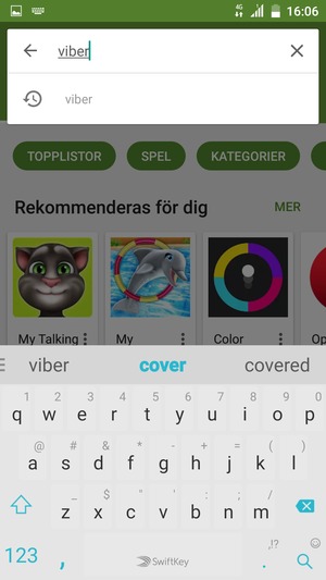 Ange app-namnet och välj Sök
