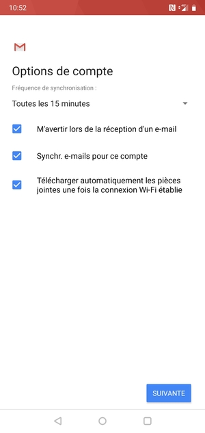 Sélectionnez SUIVANTE