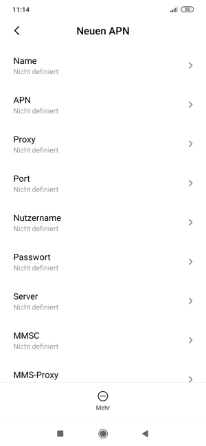 Geben Sie Internet-Informationen ein