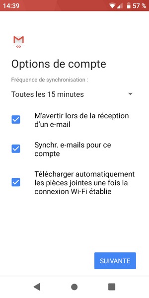 Sélectionnez SUIVANT