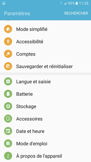 Faites défiler et sélectionnez Batterie