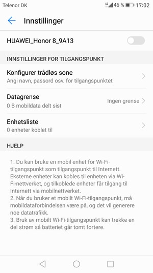 Velg Konfigurer trådløs sone