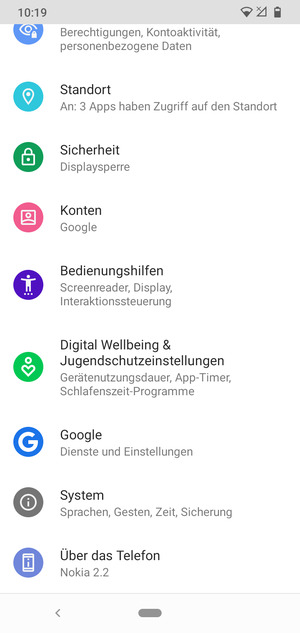 Scrollen Sie und wählen Sie System