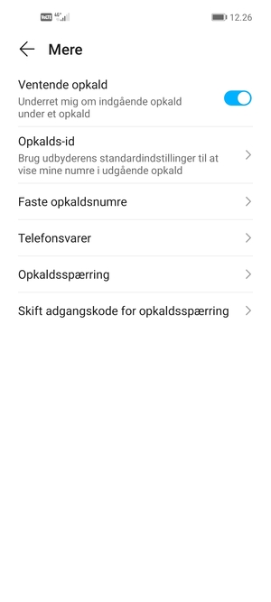 Vælg Telefonsvarer