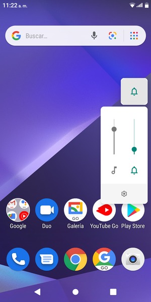 Seleccione Sonido para cambiar el modo de vibración