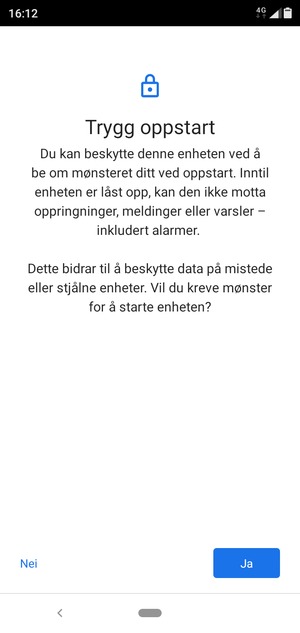 Velg ønsket alternativ