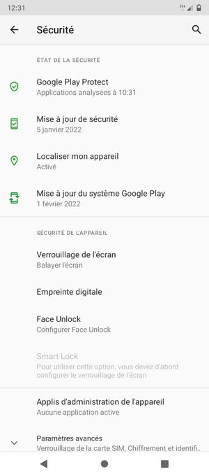 Sélectionnez Paramètres avancés