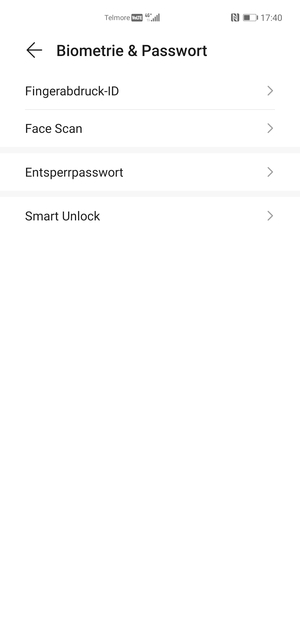 Wählen Sie Entsperrpasswort