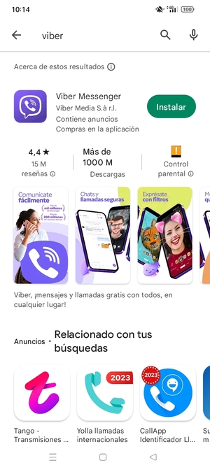 Seleccione la aplicación