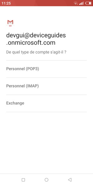 Sélectionnez Exchange