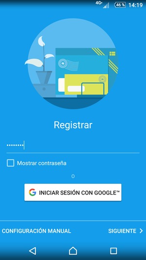 Introduzca su contraseña de Gmail o Hotmail y seleccione SIGUIENTE