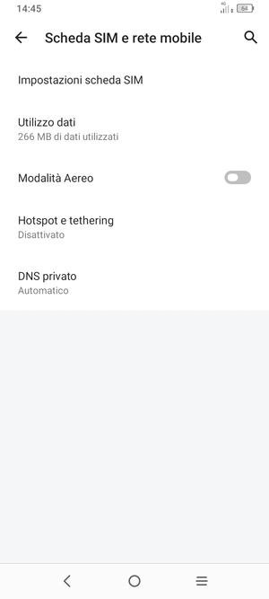 Seleziona Impostazioni scheda SIM