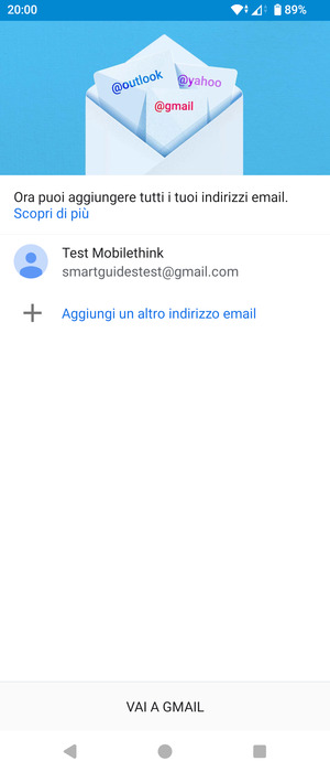 Seleziona VAI A GMAIL