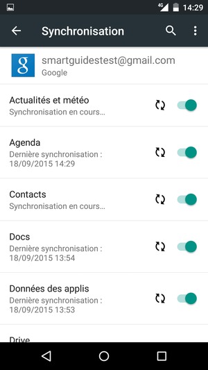 Vos informations seront synchronisées