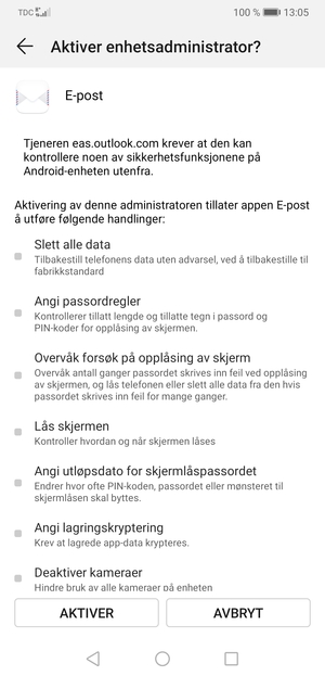Velg AKTIVER