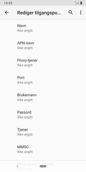 Skriv inn internett-informasjon