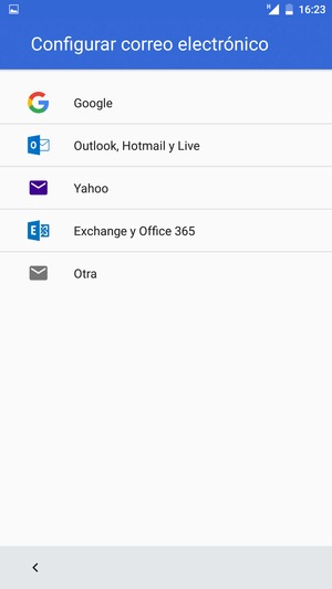 Seleccione Exchange y Office 365