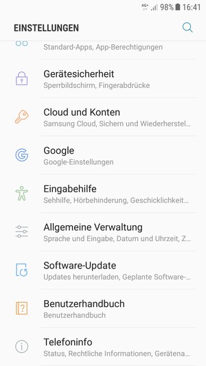 Scrollen Sie und wählen Sie Software-Update
