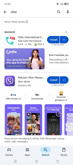 Select the app