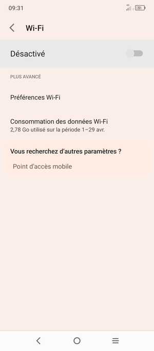 Activer le Wi-Fi