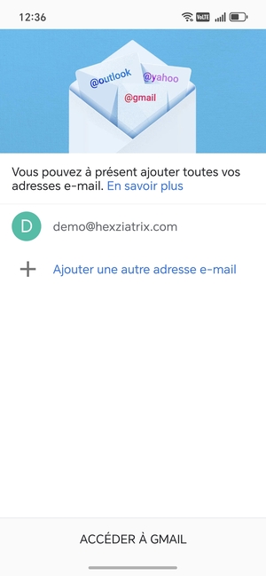 Sélectionnez ACCÉDER  À GMAIL
