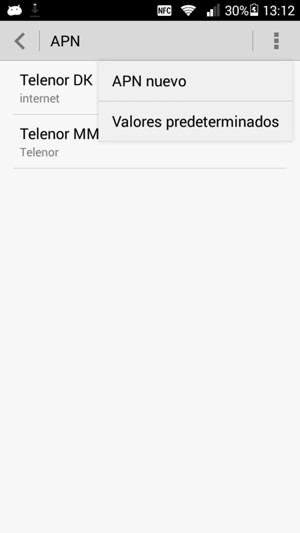 Seleccione Valores predeterminados