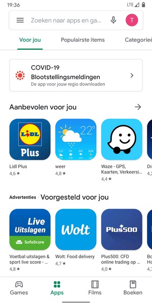 Selecteer de zoekbalk