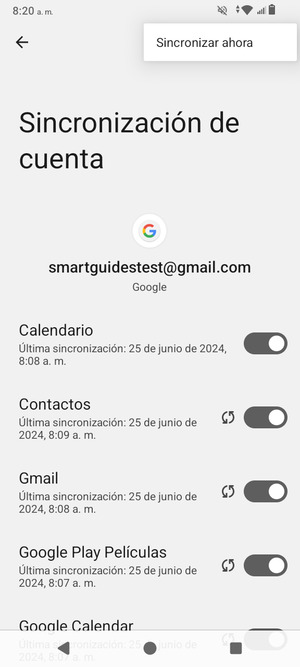 Seleccione Sincronizar ahora