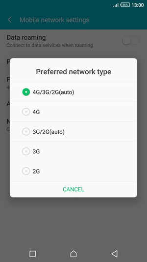 Select your preferred option