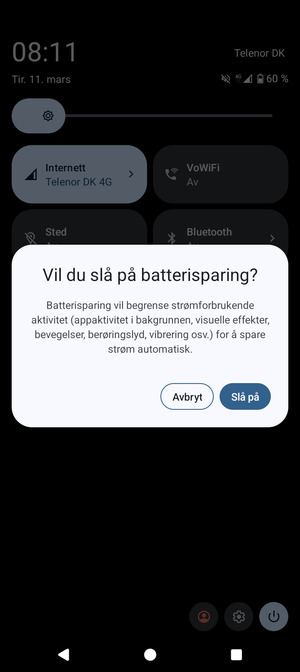 Velg Slå på