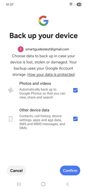 Select your preferred options and select Confirm
