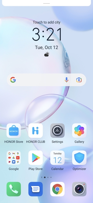 Slide down the top menu