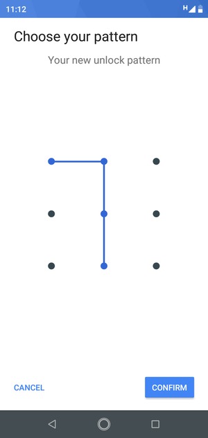Draw the unlock pattern again and select CONFIRM