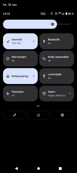Juster lysstyrken til ønsket nivå