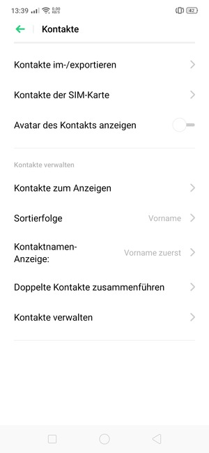 Wählen Sie Kontakte der SIM-Karte