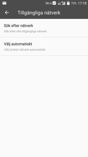 Välj Sök efter nätverk