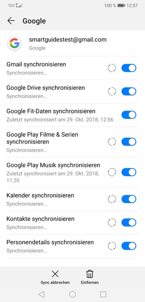 Ihre Daten werden synchronisiert
