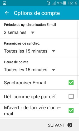 Sélectionnez SUIVANT