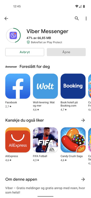 Vent til installasjonen er ferdig